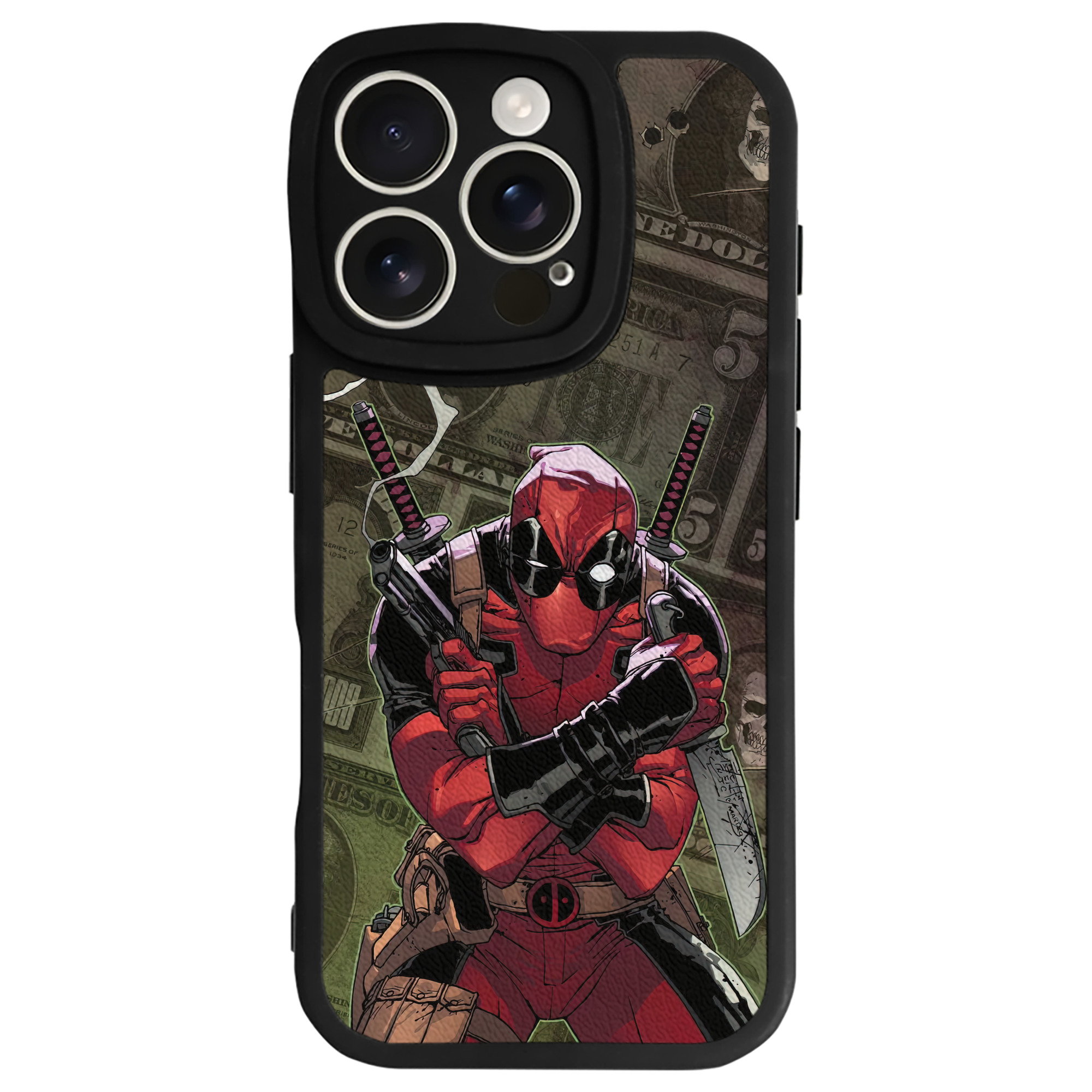 （画像用） Deadpool デッドプール 【iPhone 16シリーズ対応】シリコンスマホケース（レザー調） 材質：シリコン